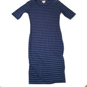 LULAROE Blue striped Julia dress